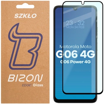 Szkło hartowane Bizon Glass Edge 2 do Motorola Moto G06 4G / G06 Power 4G, czarna ramka