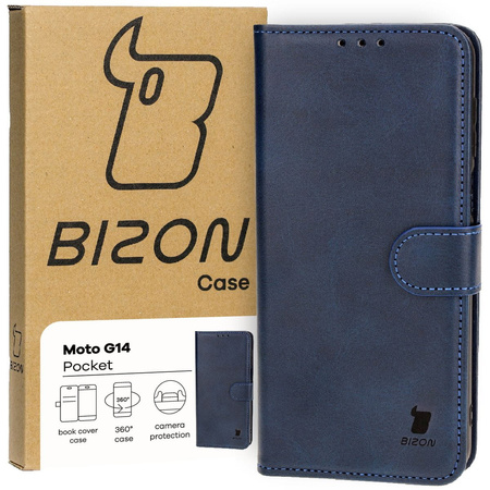 Etui z klapką Bizon Case Pocket do Motorola Moto G14, granatowe