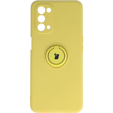 Etui Bizon Case Silicone Ring do OPPO A74 5G / A54 5G, żółte