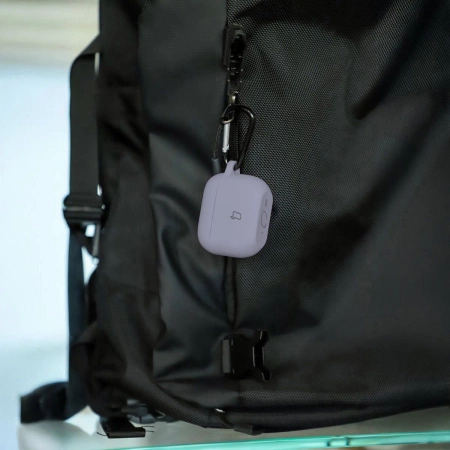 Silikonowe etui z karabińczykiem Bizon Case Headphone Silicone do AirPods Pro 3, szare