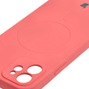 Etui silikonowe z pierścieniem magnetycznym Bizon Case Silicone Magnetic do iPhone 12, brudnoróżowe