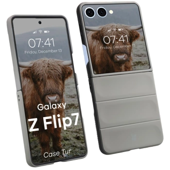 Pancerne etui Bizon Case Tur do Galaxy Z Flip7, szare