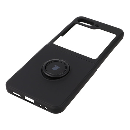 Etui Bizon Case Silicone Ring Sq do Galaxy Z Flip5, czarne