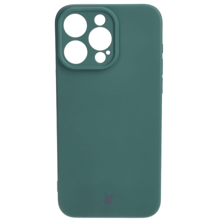 Etui Bizon Case Silicone do iPhone 15 Pro Max, ciemnozielone