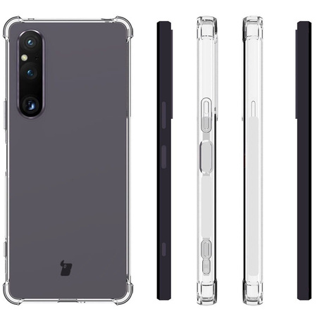 Etui + 2x szkło + obiektyw Bizon Case Clear Pack do Sony Xperia 1 V, przezroczyste