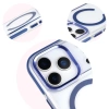 Etui z pierścieniem magnetycznym Bizon Case Marco do iPhone 17 Pro, przezroczyste z niebieską ramką