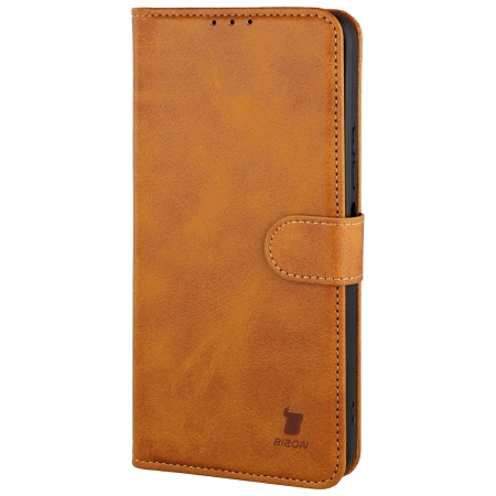 Etui z klapką Bizon Case Pocket do Xiaomi Redmi 15 4G / 5G, brązowe