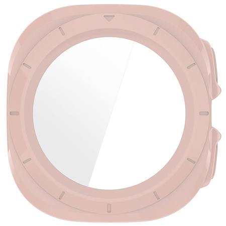 Etui ze szkłem do zegarka Bizon Case+Glass Watch do Galaxy Watch Ultra 2 / 1, różowe