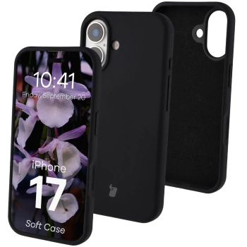 Silikonowe etui Bizon Soft Case do iPhone 17, czarne