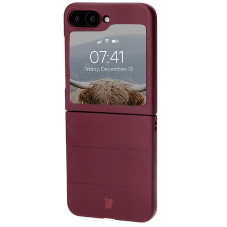 Pancerne etui Bizon Case Tur do Galaxy Z Flip7 FE / Z Flip6, burgundowe