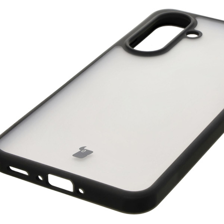 Etui Bizon Case Angelo do Galaxy A36 5G, półprzezroczyste z czarną ramką