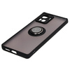 Etui z uchwytem na palec Bizon Case Hybrid Ring do Motorola Edge 30 Ultra, przydymione z czarną ramką