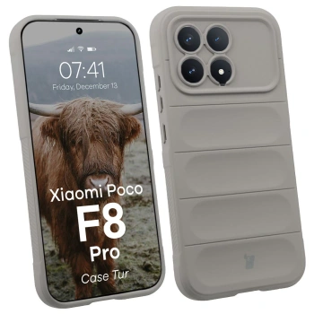 Pancerne etui Bizon Case Tur do Xiaomi POCO F8 Pro, jasnoszare