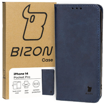 Etui z klapką Bizon Case Pocket Pro do iPhone 14, granatowe