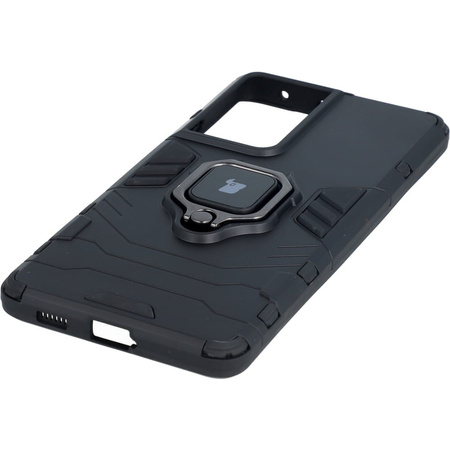 Etui Bizon Case Armor Ring do Galaxy S21 Ultra, czarne