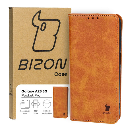 Etui z klapką Bizon Case Pocket Pro do Galaxy A25 5G, brązowe