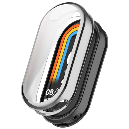 Etui z osłoną ekranu Bizon Case Watch Felipe do Xiaomi Smart Band 10, srebrne