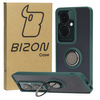 Etui z uchwytem na palec Bizon Case Hybrid Ring do Oppo Reno11 F 5G, przydymione z ciemnozieloną ramką