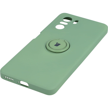 Etui Bizon Case Silicone Ring Xiaomi Mi 11i / Poco F3, jasnozielone