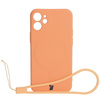 Etui Bizon Case Silicone MagSafe Sq do Apple iPhone 12 Mini, marchewkowe