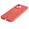 Etui silikonowe z pierścieniem magnetycznym Bizon Case Silicone Magnetic do iPhone 15 Pro Max, brudnoróżowe