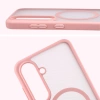Etui z pierścieniem magnetycznym Bizon Case MatteO do Galaxy S25 FE, przydymione-jasnoróżowe
