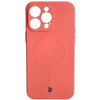 Etui silikonowe z pierścieniem magnetycznym Bizon Case Silicone Magnetic do iPhone 15 Pro Max, brudnoróżowe