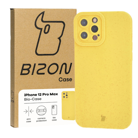 Ekologiczne etui Bizon Bio-Case do iPhone 12 Pro Max, żółte