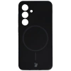Silikonowe etui z pierścieniem magnetycznym Bizon Soft Case Magnetic do Galaxy S24, czarne