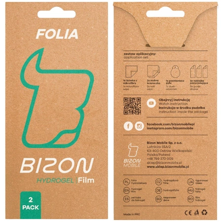 Folia hydrożelowa na ekran Bizon Glass Hydrogel Front Duo do Motorola Edge 60 / 60 Pro / 60 Fusion, 2 sztuki