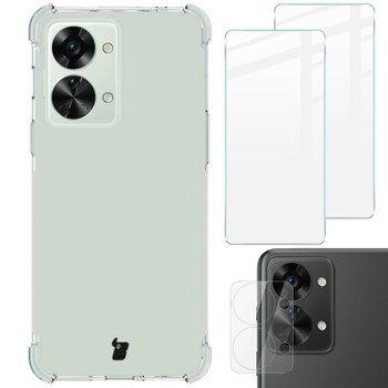 Etui + 2x szkło + obiektyw Bizon Case Clear Pack do OnePlus Nord 2T, przezroczyste