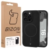 Silikonowe etui z pierścieniem magnetycznym Bizon Soft Case Magnetic do iPhone 16 Pro, czarne