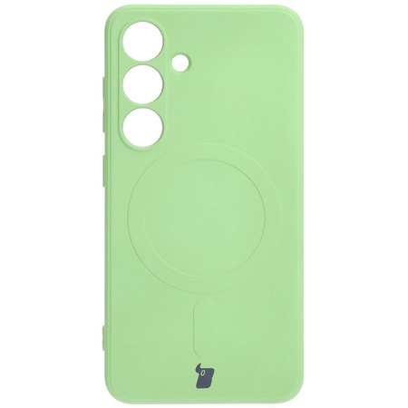 Etui Bizon Case Silicone Magnetic Sq do Galaxy S24, jasnozielone