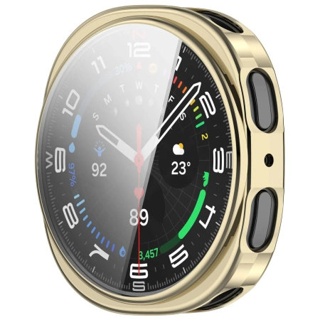 Etui z osłoną ekranu Bizon Case Watch Felipe do Galaxy Watch 8 44 mm, złote