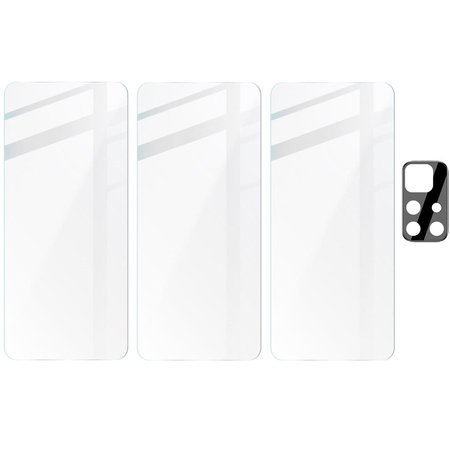 3x Szkło hartowane + szybka na aparat Bizon Glass Clear Pack do Poco M4 Pro 5G / Redmi Note 11S 5G