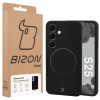 Silikonowe etui z pierścieniem magnetycznym Bizon Soft Case Magnetic do Galaxy S25, czarne