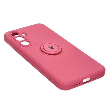 Etui Bizon Case Silicone Ring Sq do Samsung Galaxy A54 5G, brudny róż