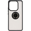 Etui z uchwytem na palec Bizon Case Hybrid Ring do Xiaomi Redmi Note 14 4G, przydymione z czarną ramką