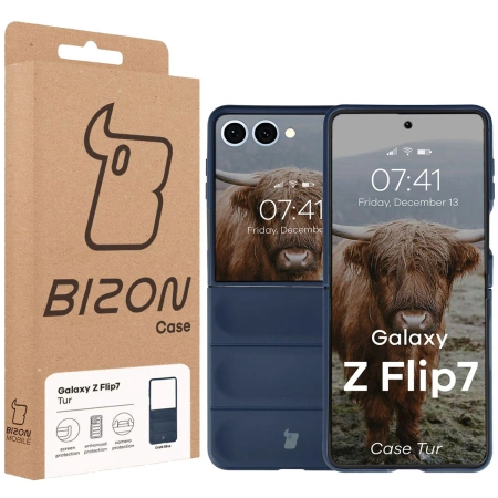 Pancerne etui Bizon Case Tur do Galaxy Z Flip7, granatowe