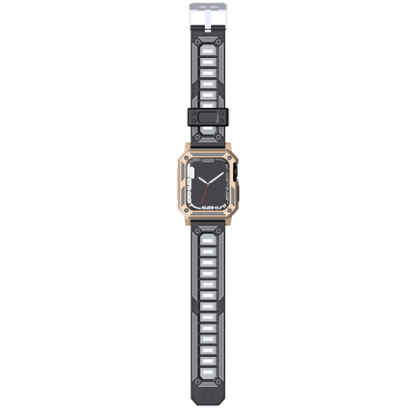 Etui z paskiem Bizon Strap + Case Watch Armor do Apple Watch 40 / 41mm, złote