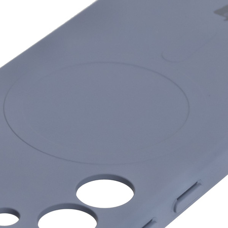 Silikonowe etui z pierścieniem magnetycznym Bizon Case Silicone Magnetic do Galaxy S25 / Galaxy S24, szare