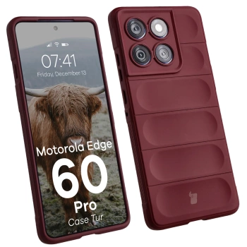Pancerne etui Bizon Case Tur do Motorola Edge 60 Pro, burgundowe