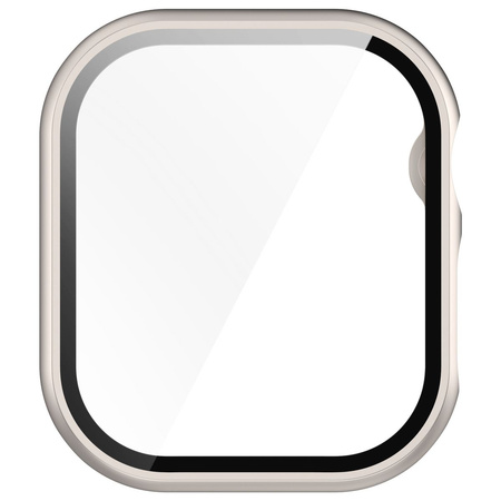 Etui ze szkłem do zegarka Bizon Case+Glass Watch do Apple Watch 11 / 10 (46mm), szampańskie