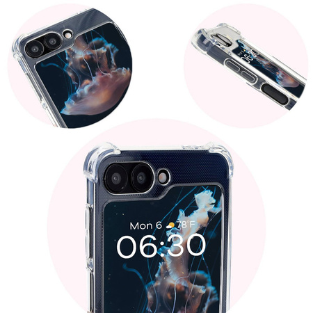 Elastyczne etui Bizon Case Salpa do Galaxy Z Flip7 FE / Z Flip6, przezroczyste