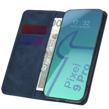 Etui z klapką Bizon Case Pocket Pro do Google Pixel 9 Pro, granatowe
