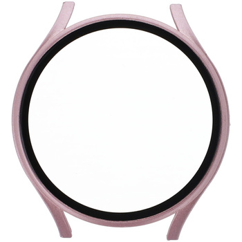 Etui Bizon Case+Glass do Galaxy Watch 5 44mm, metaliczny róż