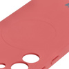 Silikonowe etui z pierścieniem magnetycznym Bizon Case Silicone Magnetic do Galaxy S25 / S24, brudnoróżowe