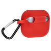 Silikonowe etui z karabińczykiem Bizon Case Headphone Silicone do Galaxy Buds 3/3 Pro/3 FE, czerwone