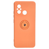 Etui Bizon Case Silicone Ring Sq do Xiaomi Redmi 12C, pomarańczowe