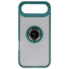 Etui z uchwytem na palec Bizon Case Hybrid Ring do iPhone Air, przydymione z ciemnozieloną ramką